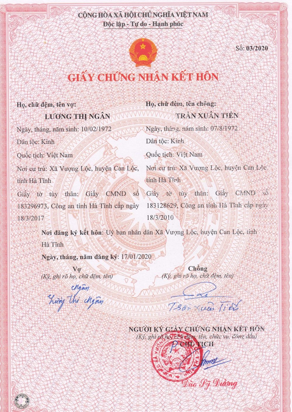 Mẫu giấy chứng nhận kết hôn bằng tiếng Anh - Công Ty CP ...