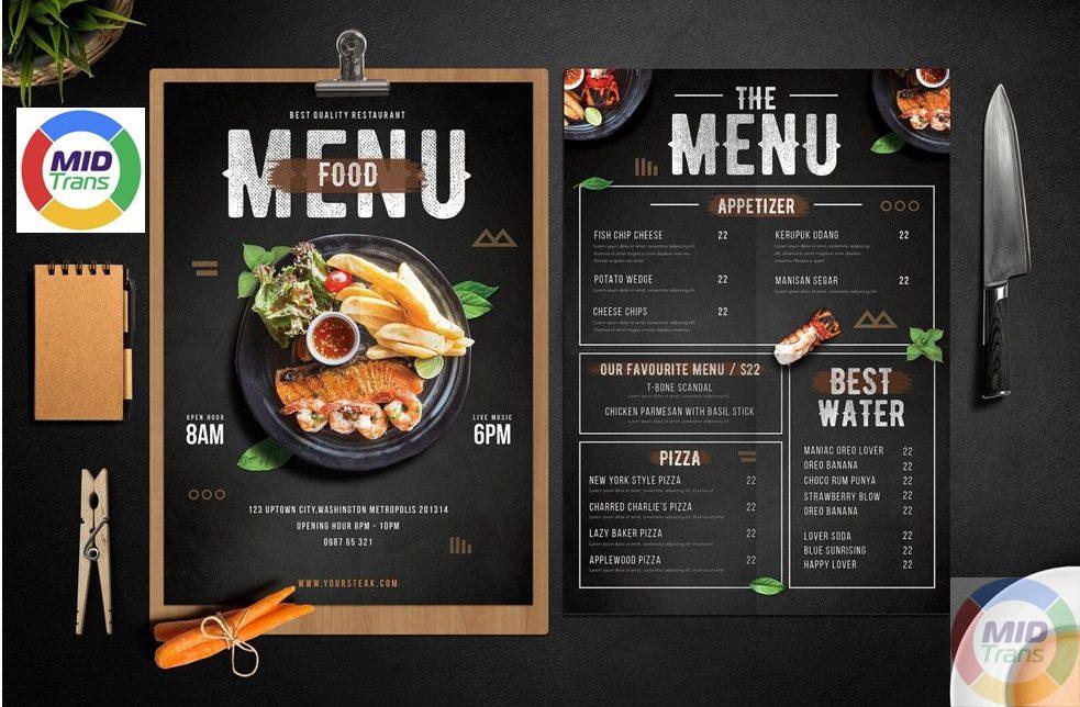 Dịch thuật Thực Đơn cho khách hàng tại Hà Giang