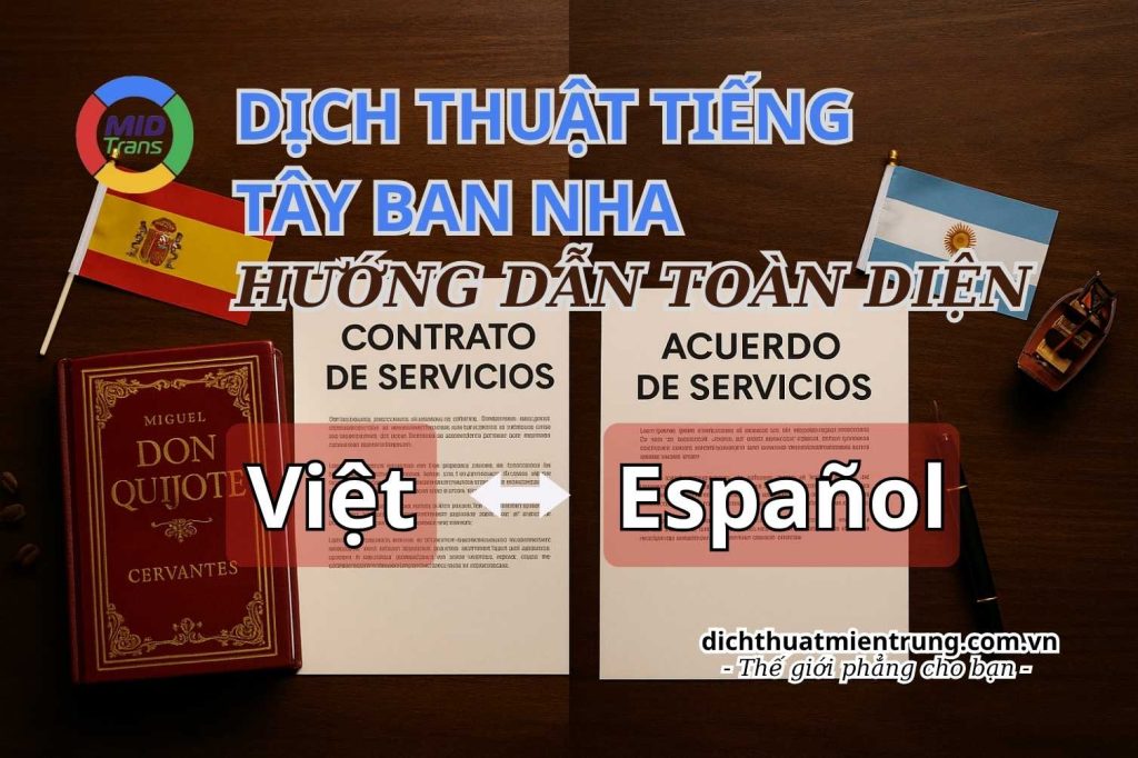 Dịch thuật tiếng Tây Ban Nha chuyên nghiệp, phân biệt chuẩn Châu Âu và Mỹ Latinh.